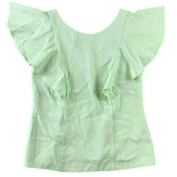 Banana Republic Tops - Banana Republic Size 6 Shirt Top Blouse Women's Bright Green Ruffles Sleeveless